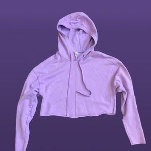 ALO Yoga cropped lavender hoodie soft womens xs